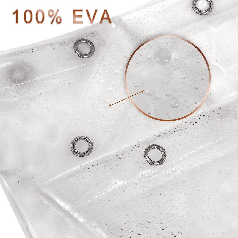 Bostofy Shower Curtain Liner 8G EVA Thick Shower Curtain with Heavy Duty 3 Bottom Magnets, Shower Liner for Shower Stall, Bathtubs, 3D Pebble Pattern - Image 3